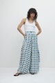 Pantalón con estampa geométrica azul regata