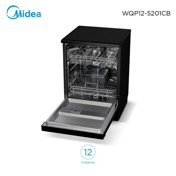 Lavavajillas Negro 12C Midea WQP125201CB Lavavajillas Negro 12C Midea WQP125201CB