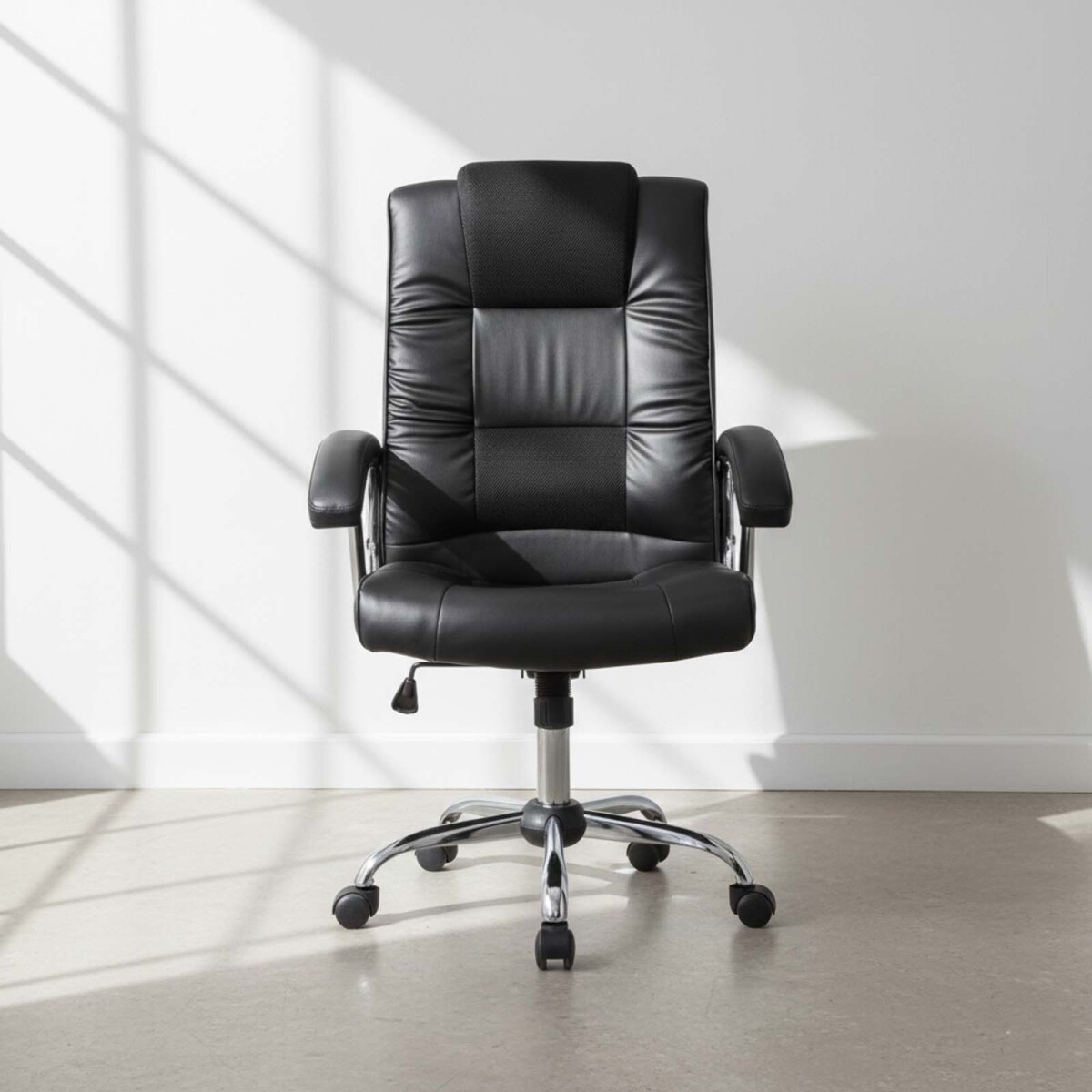 SILLA DE ESCRITORIO - SIMIL-CUERO NEGRO D-428-1 