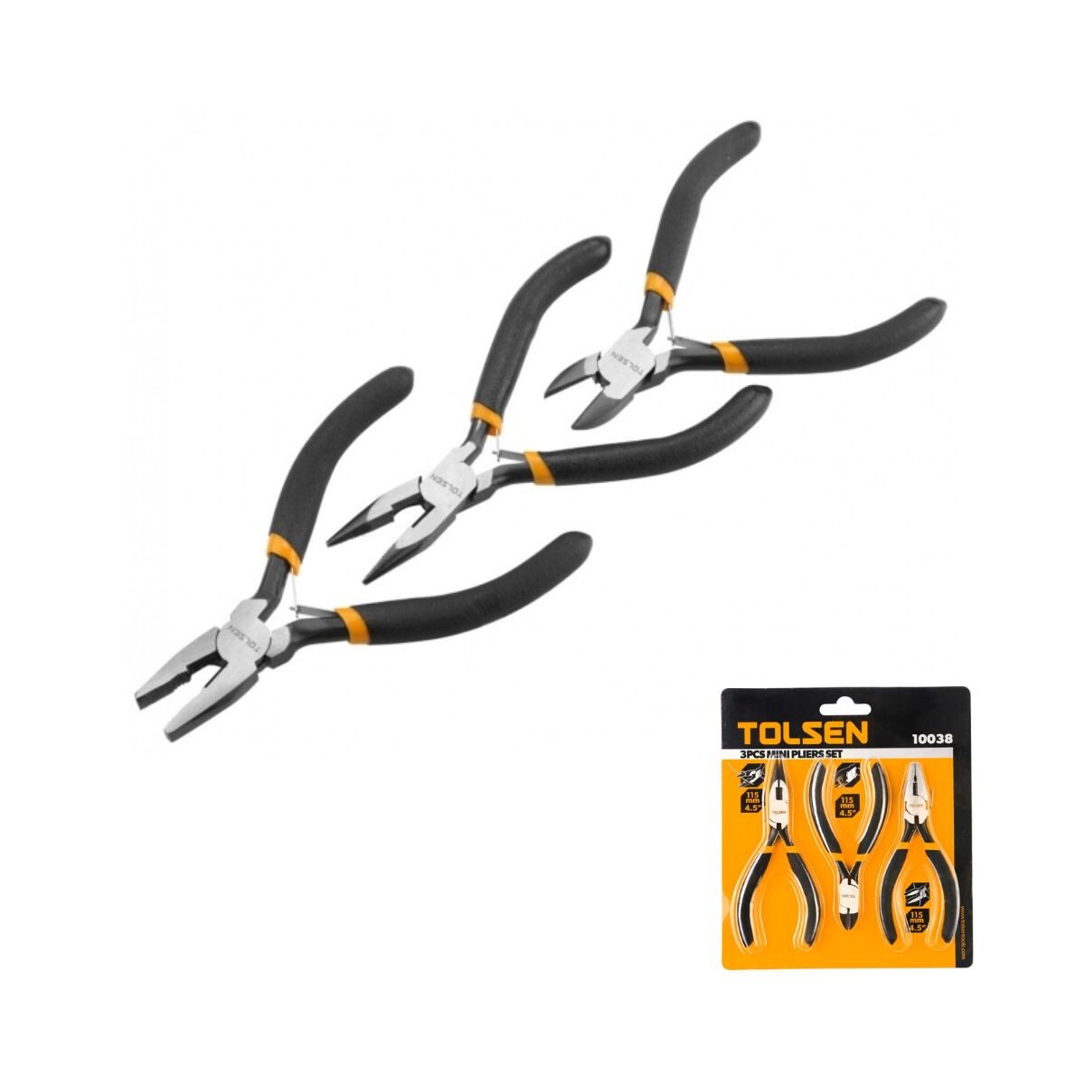 Alicate Set 3pcs Univ. C/diag P/fina Tolsen 