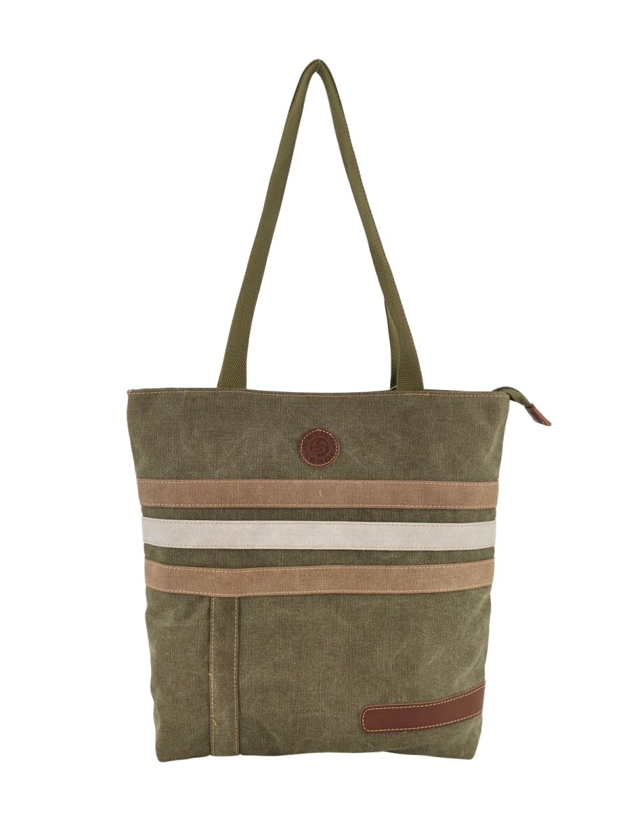 Bolso Tote de Lona Casual - Verde 