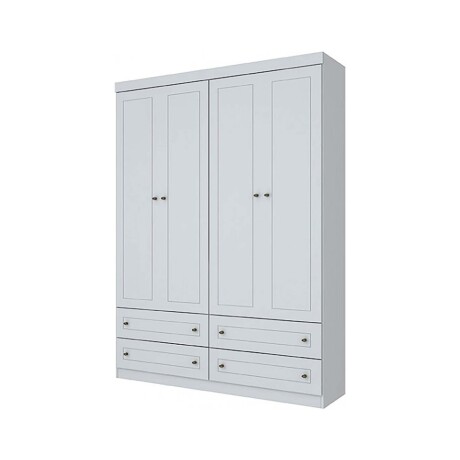 PLACARD ROPERO 4 PUERTAS MDF-Y-MDP BLANCO AMERICANO