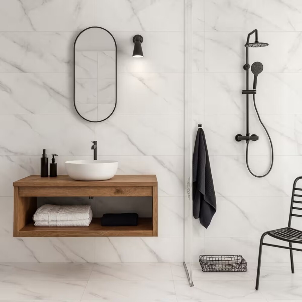 Cerámica Statuario 31x60 cm Mate Cerámica Statuario 31x60 Cm Mate