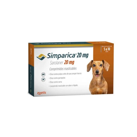 SIMPARICA 5 A 10 Kg (caja 1 comprimido) Simparica 5 A 10 Kg (caja 1 Comprimido)
