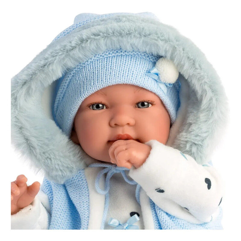 Muñeco Llorens 18439 - Bebé Tino Con Abrigo Capucha Celeste 44 Cm Muñeco Llorens 18439 - Bebé Tino Con Abrigo Capucha Celeste 44 Cm
