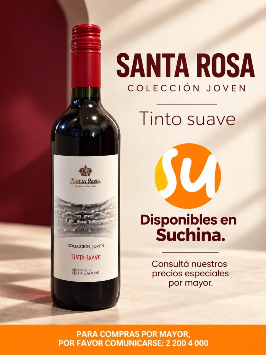 VINO SANTA ROSA 1LT (04) TINTO SUAVE (VIDRIO)(COLECCION JOVEN) 