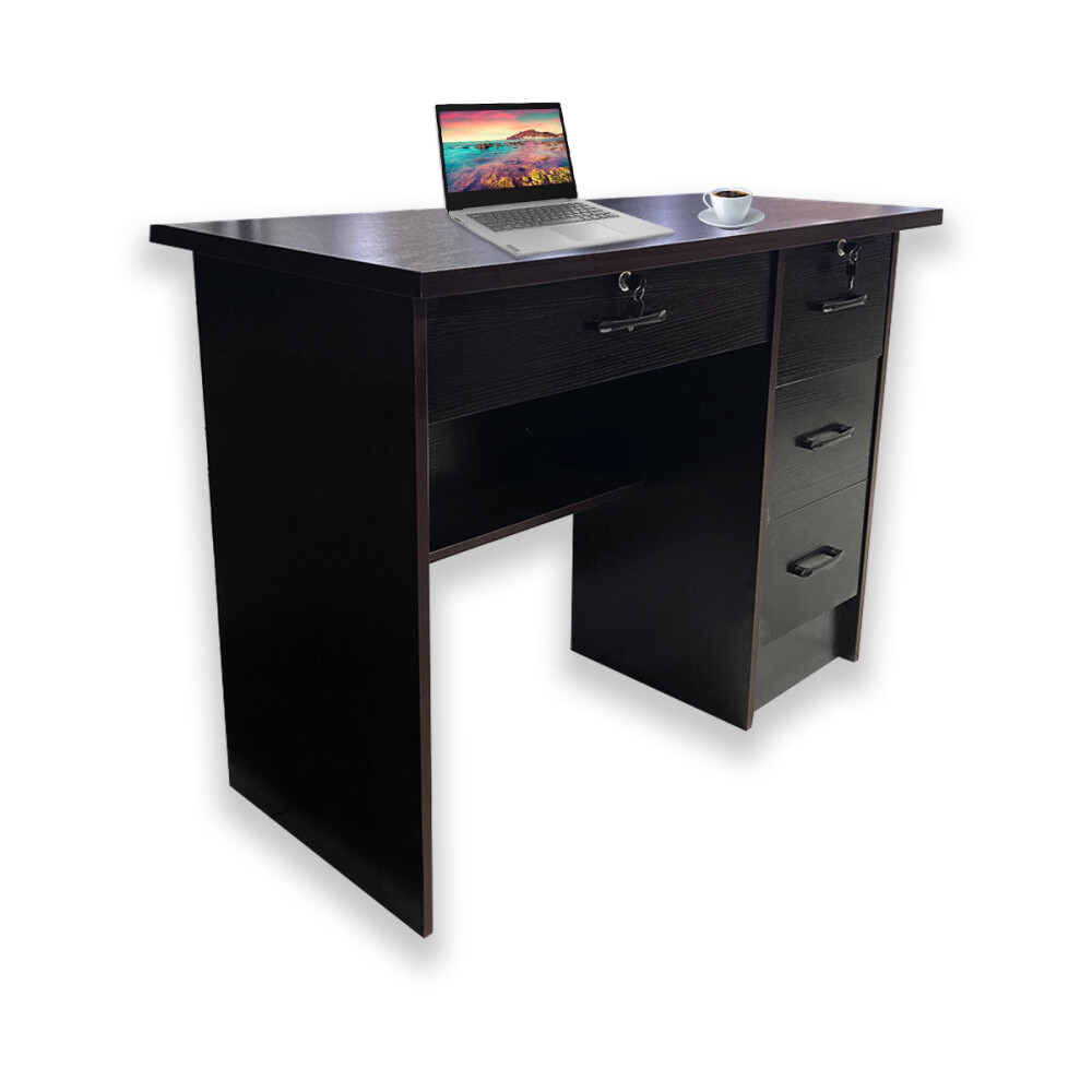 Escritorio 1.00m x 50cm cajones con llave Negro
