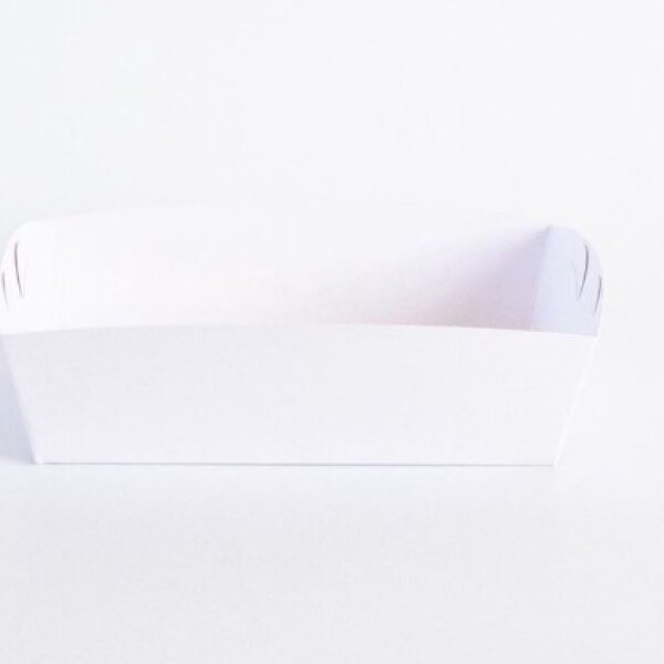 BANDEJA DE CARTULINA BLANCO CANASTA GRANDE 19X12.5X6 CM. BLANCO