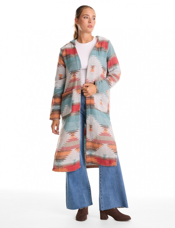 Cardigan Con Capucha MULTI/PETROLEO