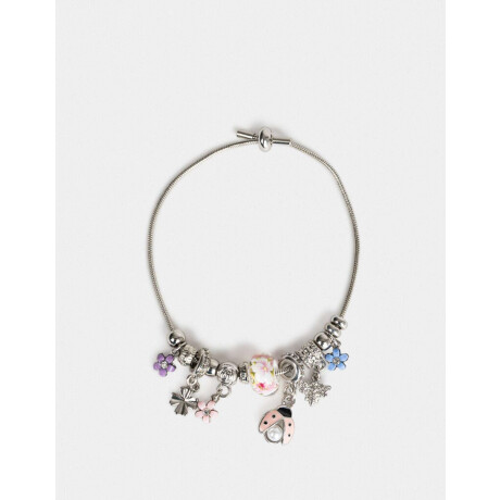 Pulseras Flexibles Multi dijes Plateado