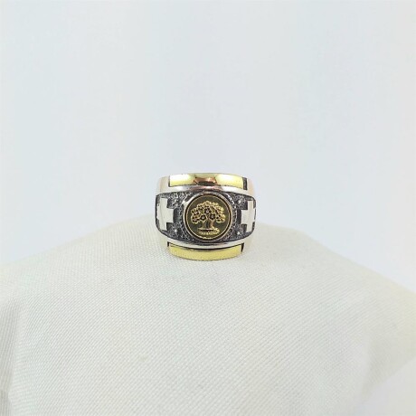 Anillo de plata 925 , arbol de la vida en double de oro 18 Ktes, ancho superior 18 mm. Medidas: diámetro interno 18mm #17. Anillo de plata 925 , arbol de la vida en double de oro 18 Ktes, ancho superior 18 mm. Medidas: diámetro interno 18mm #17.