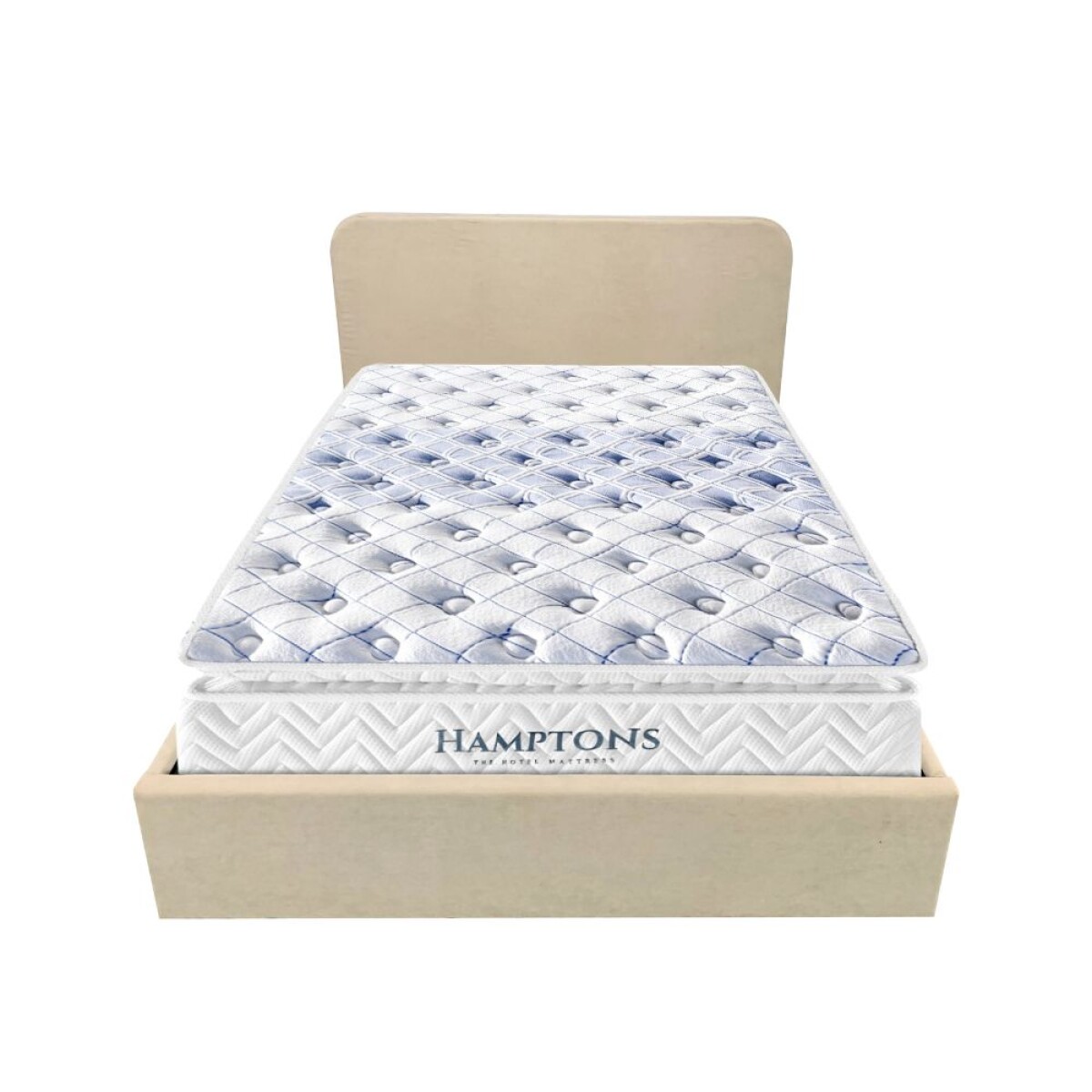 Sommier Baul Queen Hamptons Hybrid Rhenium Con Respaldo 