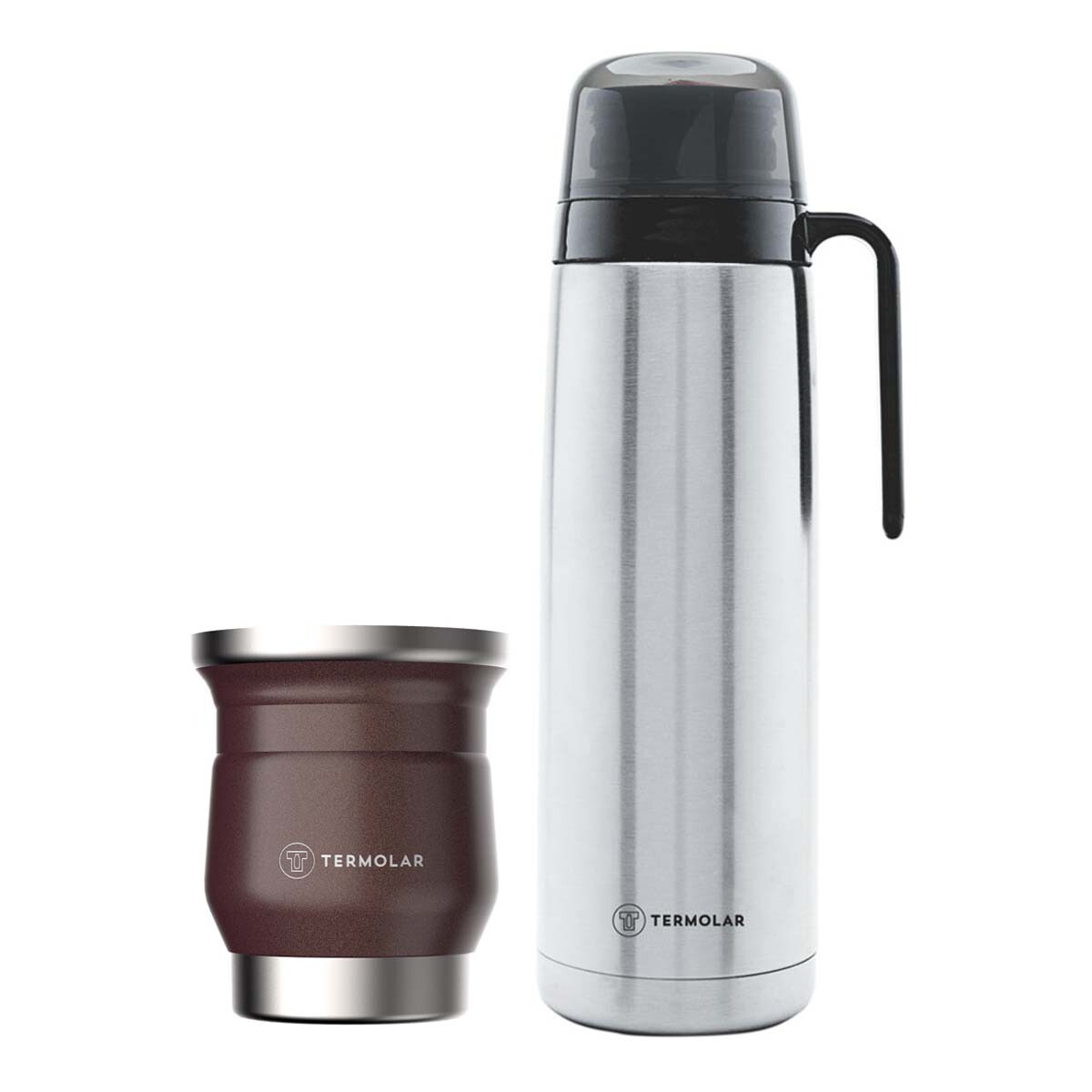 Set Matero Termolar Termo R-Evolution 1Lt + Mate Tupi 250Ml - Plateado 