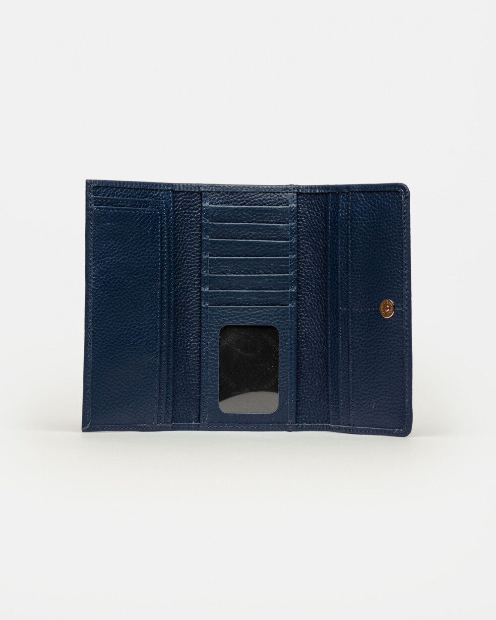 Billetera Mia en cuero graneado Marine Blue