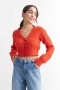 Cardigan con manga balloon NARANJA