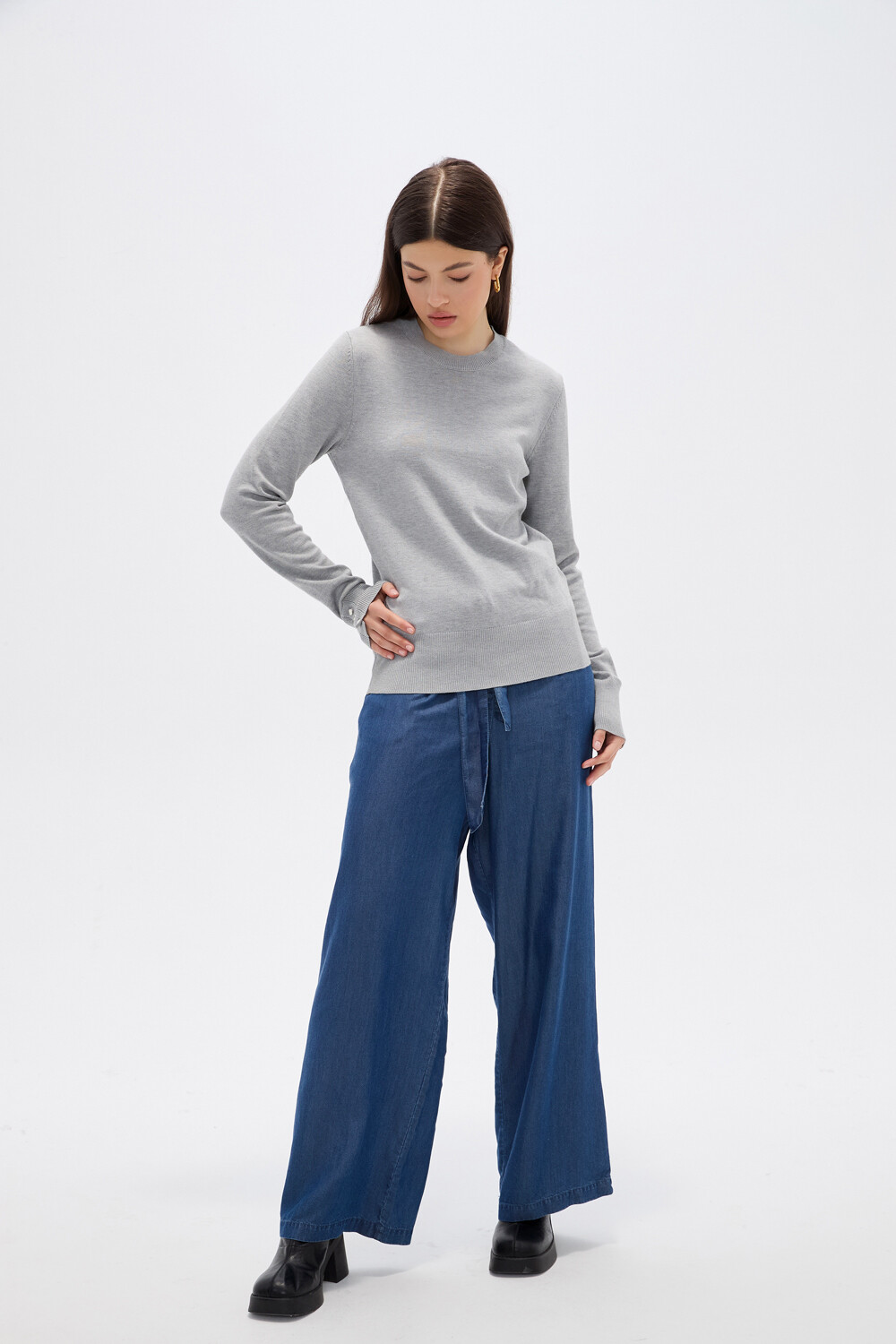 Sweater Tiral Gris Melange Medio