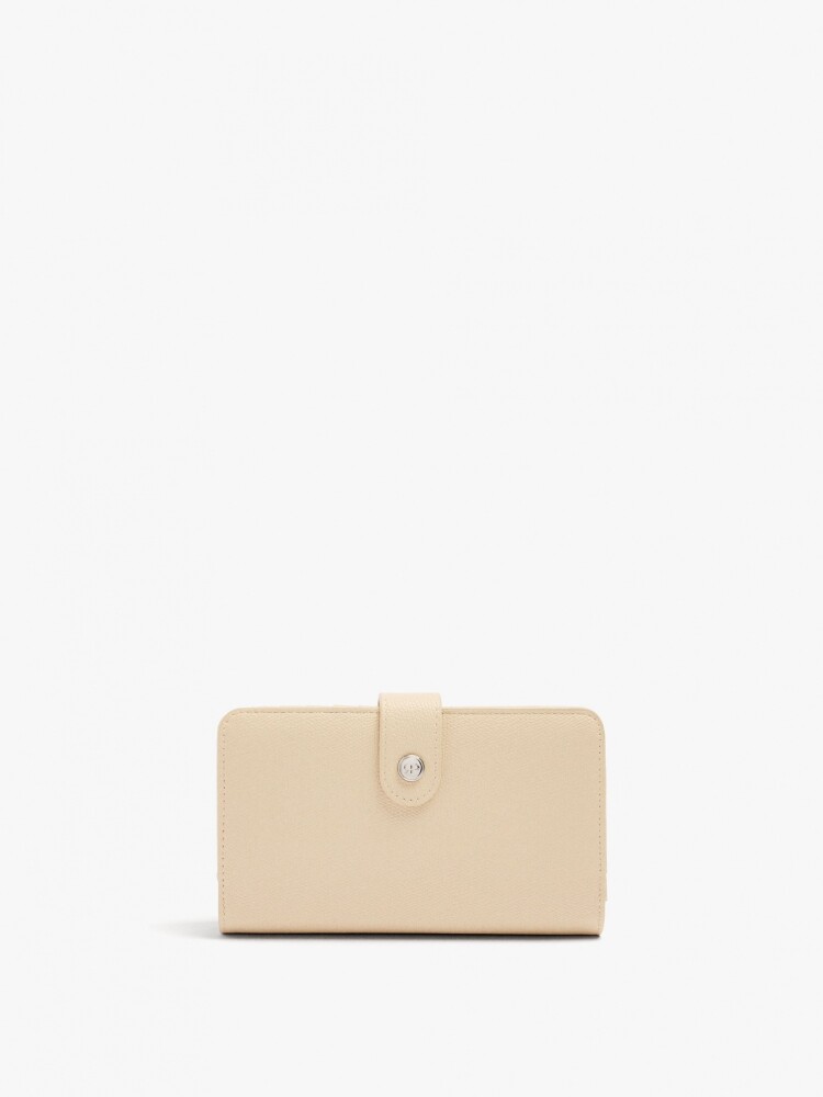 Cartera Con Textura L beige
