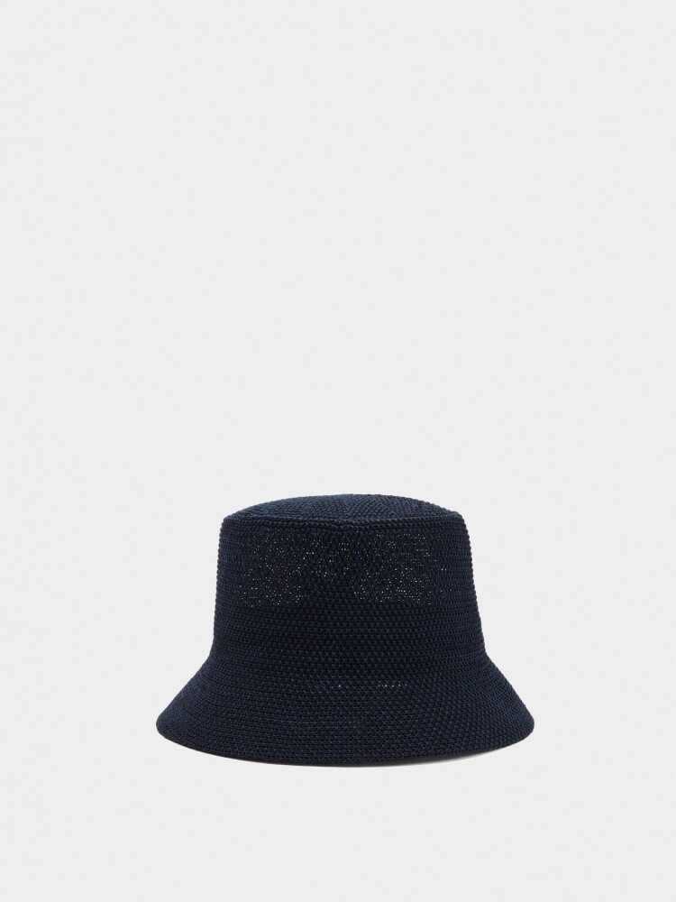 Sombrero Bucket De Punto azul-marino