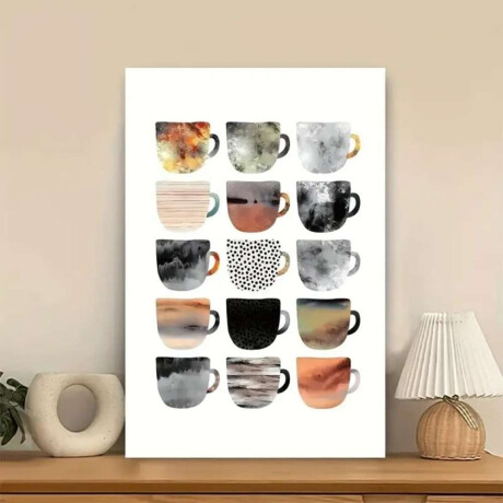 Cuadro Canvas 40X50Cm Marco Café Colores
