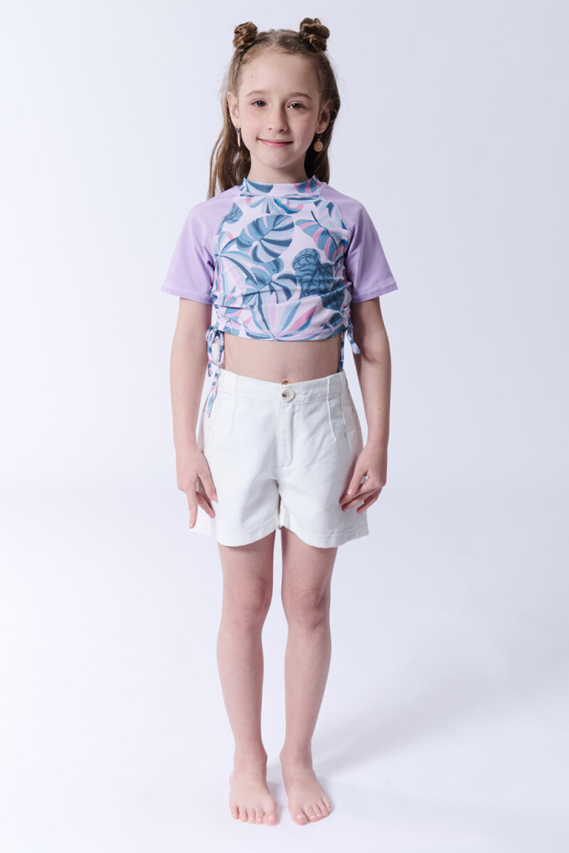Remera manga corta uv tropical Tropical Rosada