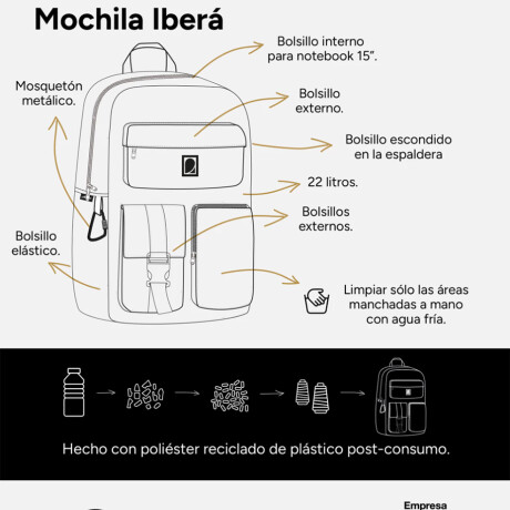 Mochila Ibirá Martha - Negra/Beige Mochila Ibirá Martha - Negra/Beige