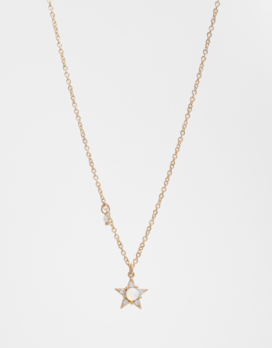 Collar Con Dije De Estrella Con Cubic Zirconia 