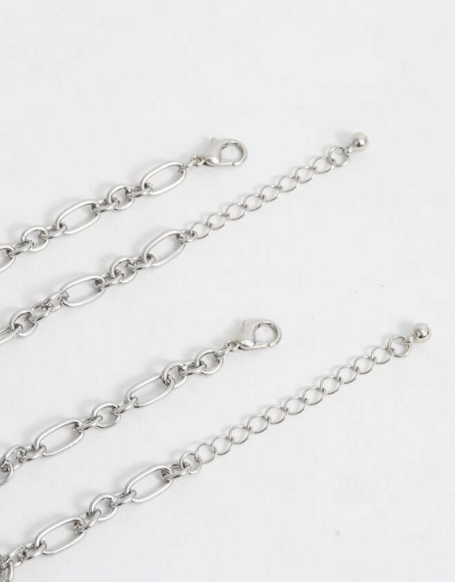 Pulseras Flexibles Sets Moonstone Set De 2 Pulseras Para Compartir Moonstone - Plateado