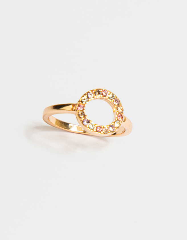 Anillos Chicos Con strass multicolor Anillo Con Strass - Dorado
