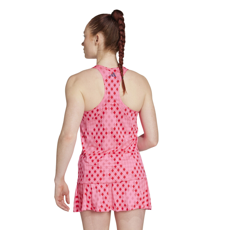 Musculosa de Mujer Adidas Gráfica Club Tenis Rosado - Rojo