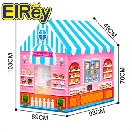 Carpa Casita Infantil Dino Pastelería 93x69x103cm Rosa