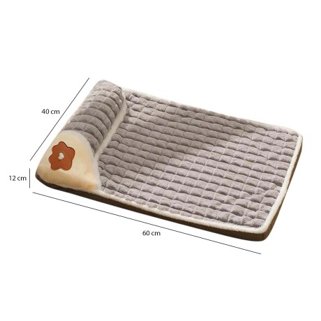 Cama Colchoneta con Almohada Pequeña de Felpa p/ Perro Gato Gris