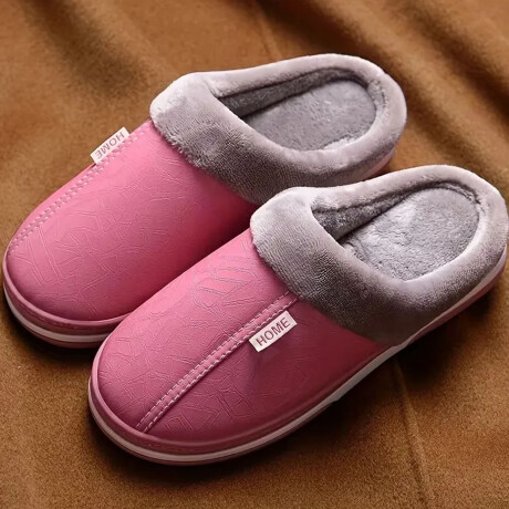 Pantufla De Cuerina Super Abrigadas Antideslizante Unisex Rosa