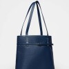 Shopper Bay en cuero graneado Marine Blue