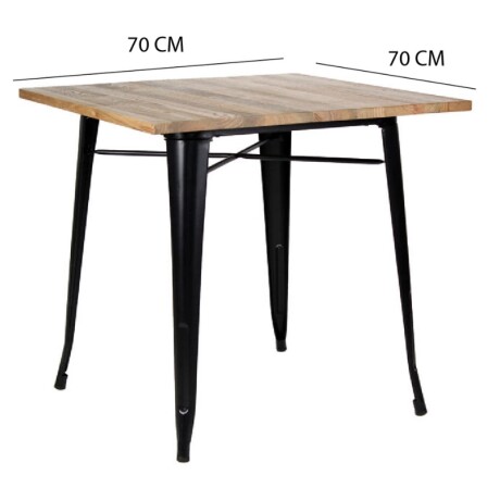 MESA TOLIX CUADRADA 70X70 Mesa De Comedor Cuadrada Tolix 70CM Negra
