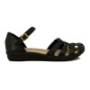 Country Sandalia C/talon Cuero Y Capellada Tiras Cuero Negro