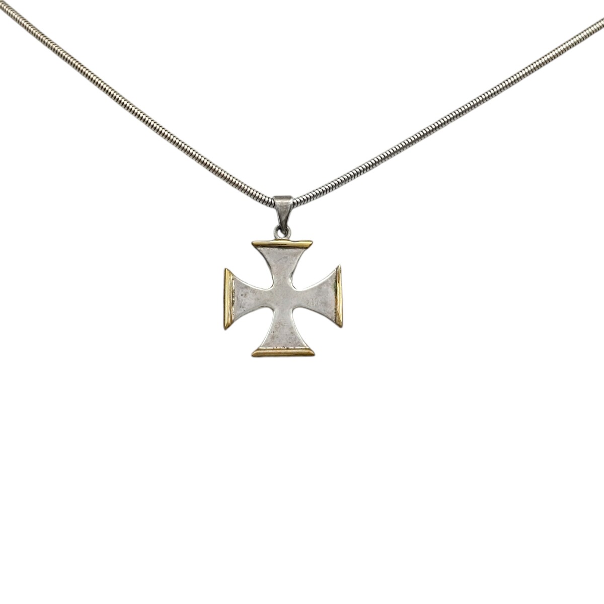 Dije Cruz Vasca-Plata y oro- Sin piedra- CP5184 - sinpiedra 