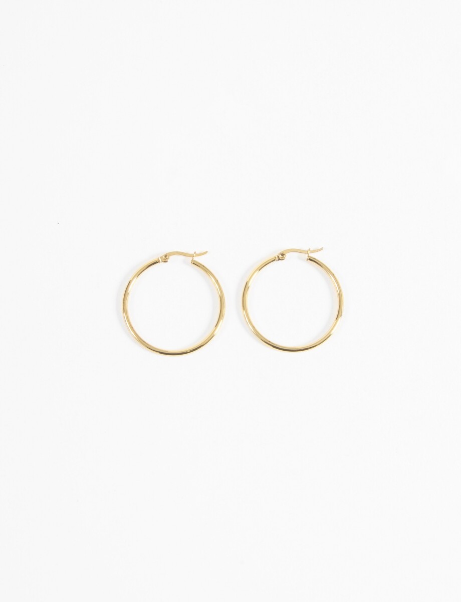Aros acero large - dorado 