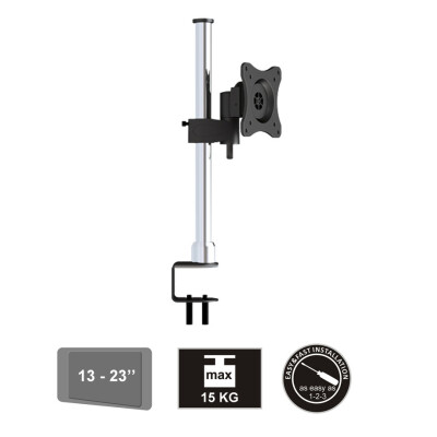 Soporte cromado de escritorio para monitor hasta 27'' Soporte cromado de escritorio para monitor hasta 27''