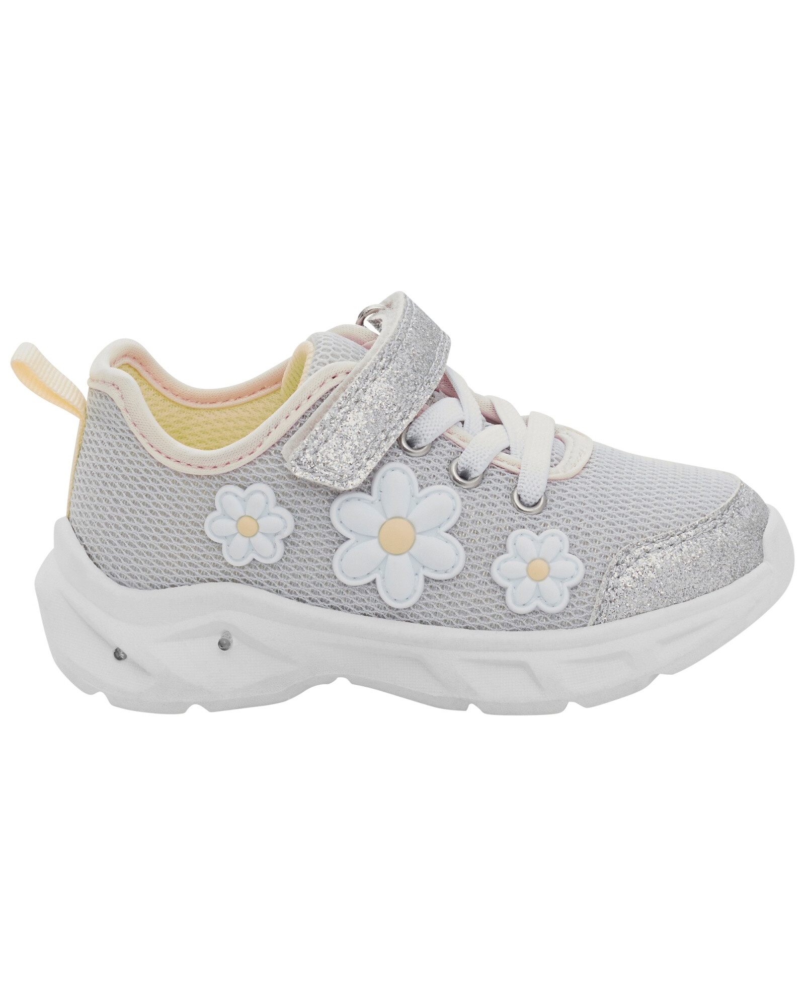 Championes con velcro y luces, diseño flores Championes con velcro y luces, diseño flores