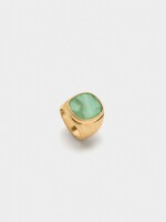 Anillo Cuadrado Efecto Piedra verde