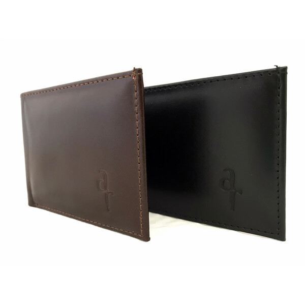 Billetera Caballero De Cuero Con Divisiones 115c Negro