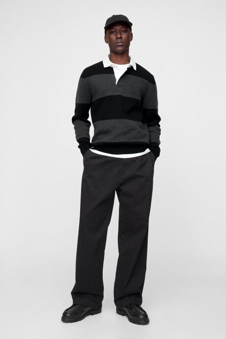 Buzo Tipo Polo A Rayas Hombre Grey Multi Stripe V2