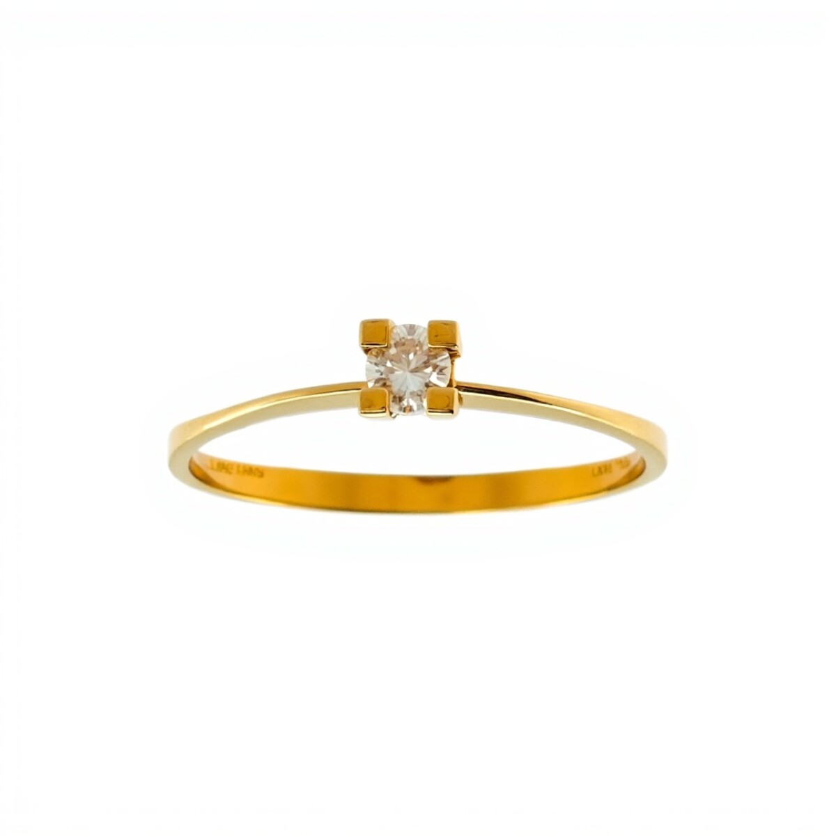 Anillo Solitario-Oro Bajo-Piedra zirconia-AN8076 - conpiedra 