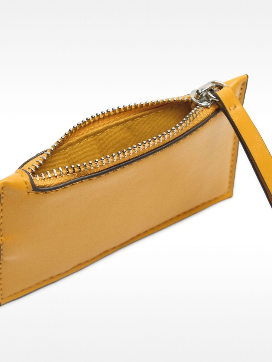 Cartera Lisa Con Llavero naranja
