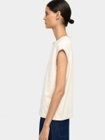 Camiseta Con Bordes Marcados 100% Algodón crudo