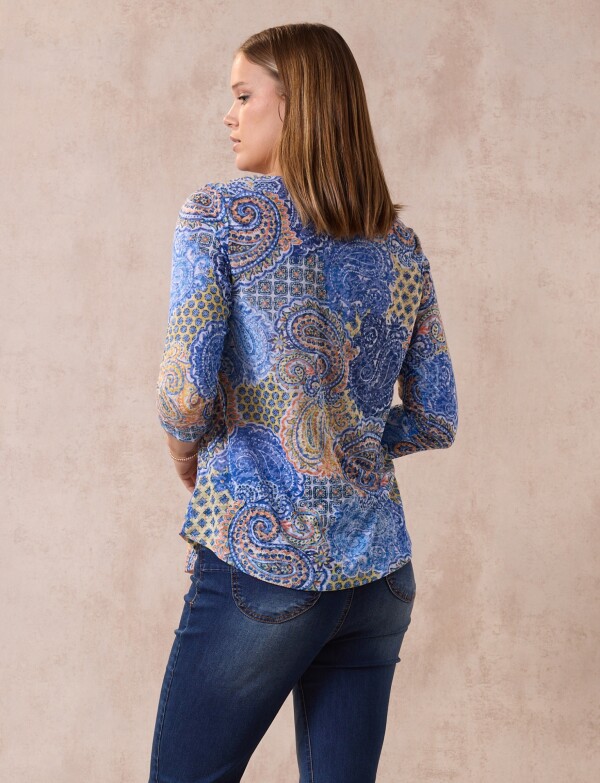 Blusa Bulgaros MULTI/AZUL
