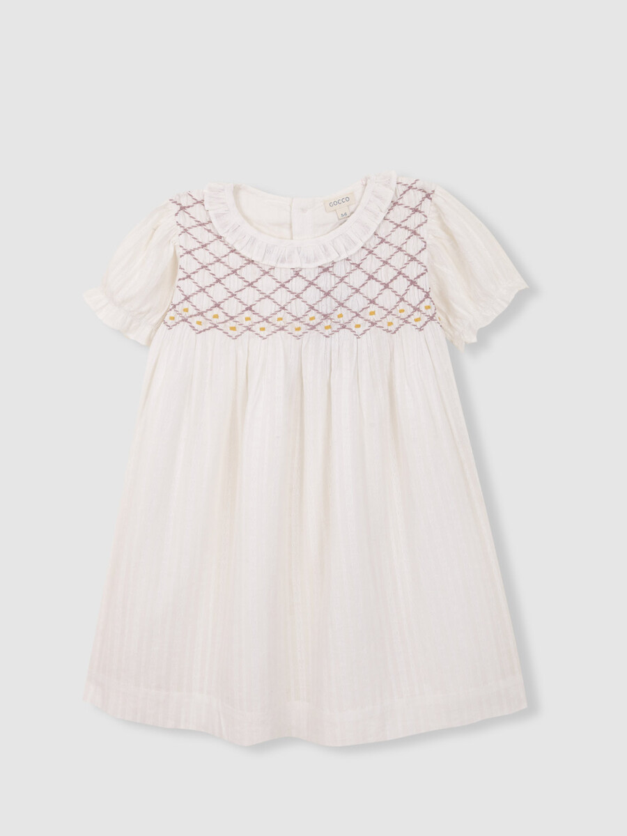 Vestido Nido De Abeja Blanco
