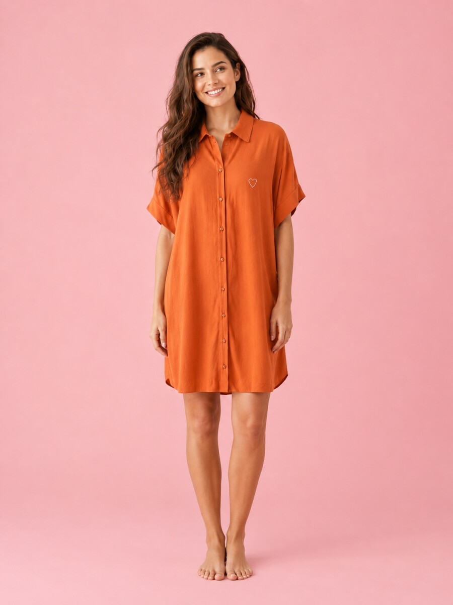 Vestido Pupa - Viscosa Suave con bolsillos - Terracota 