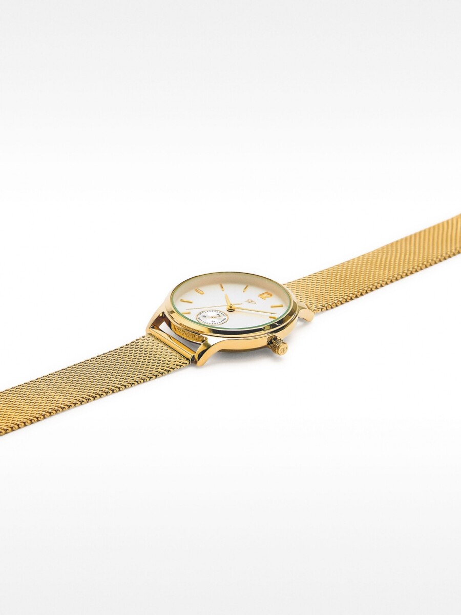 Reloj Pulsera De Malla Metálica De Acero dorado