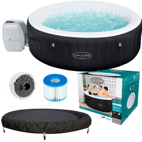 Jacuzzi Spa Bestway Inflable 800 L Hidromasaje +acces Negro/Blanco